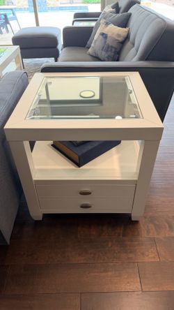 3-Piece White Coffee Table and End Table Set