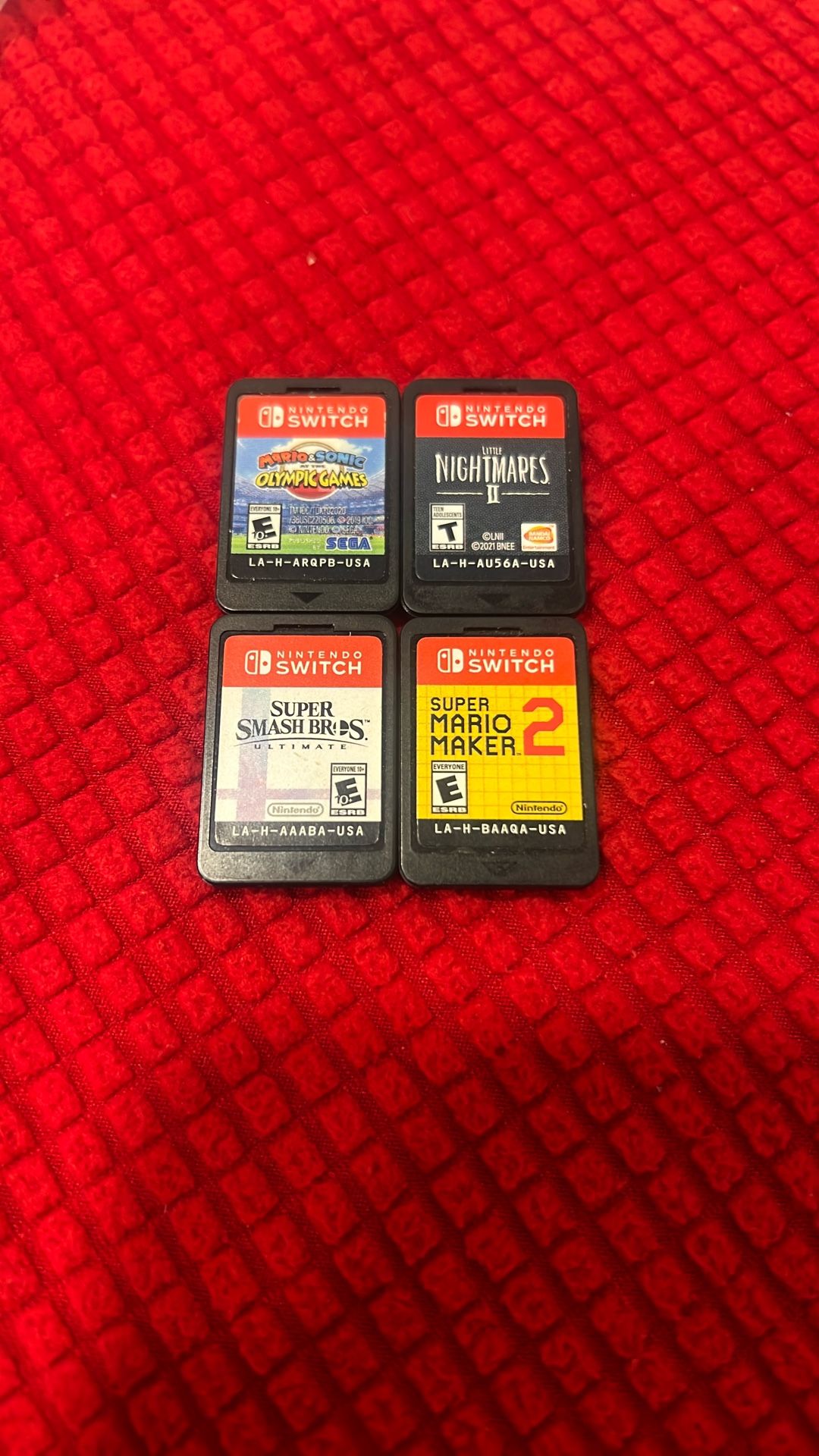 Nintendo Switch Games. Mario & Sonic Olympics, Little Nightmares 2, Super Smash Bros, Super Mario Maker 2