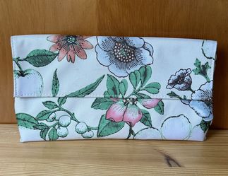 Clinique Multicolor Floral Tri-Fold Cosmetic Travel Makeup Bag w/ Small Pouch