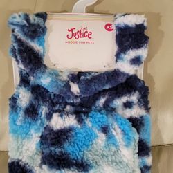 Justice Pet Polyester Tie Dye Sherpa Hoodie Dog Jacket Size XS