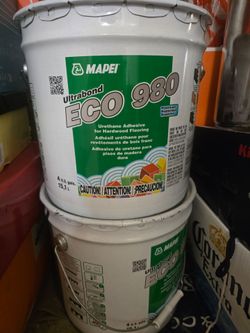 5 New Mapei ECO 980 Hardwood Flooring Adhesive Buckets.