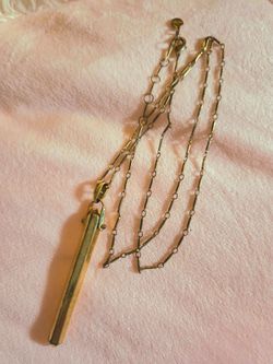 Gold-Tone Bar Pendant Necklace