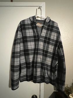 Plaid Hooded Zip-Up Flannel Jacket