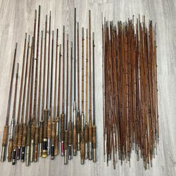 Antique Fly Fishing Rods Bamboo 