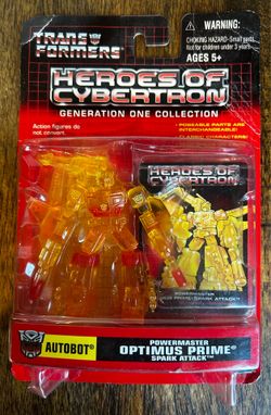 Transformers Heroes of Cybertron 3" Powermaster Optimus Prime Spark Attack 2001