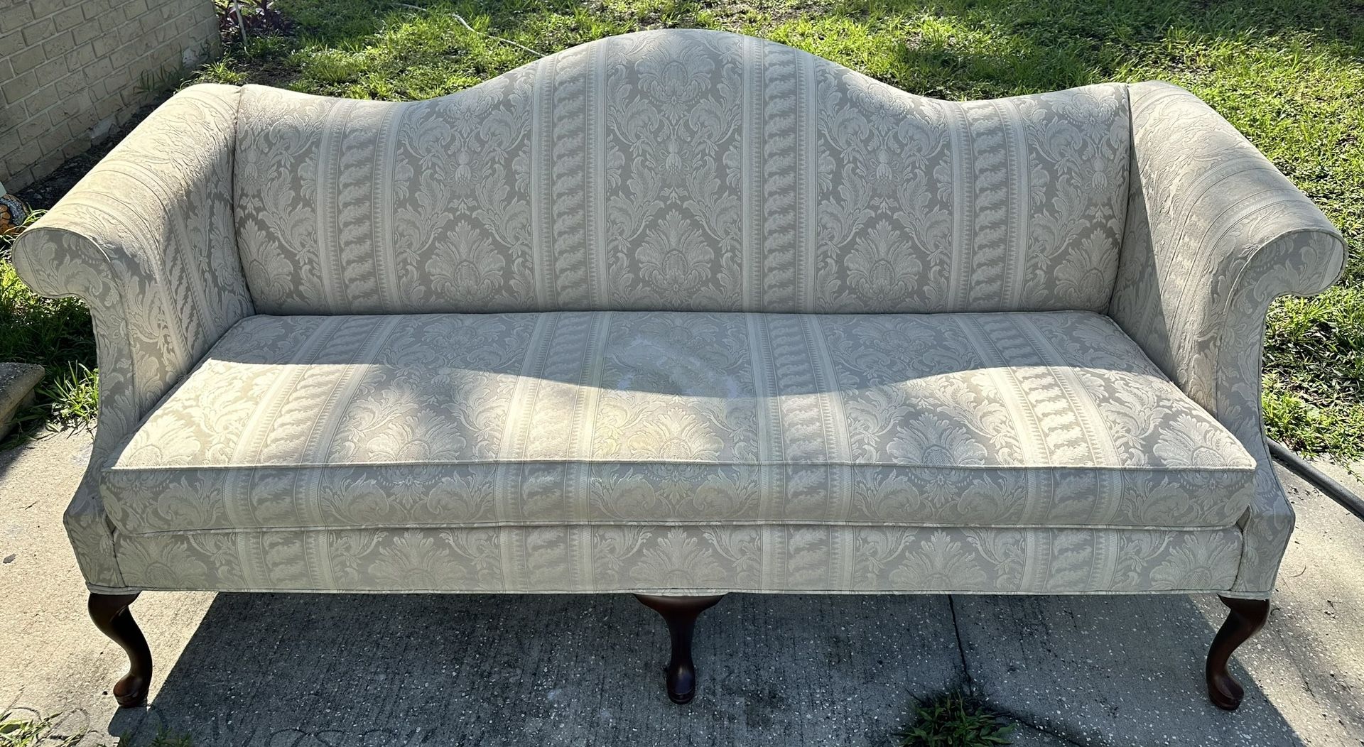 Ethan Allen Queen Anne Camelback Sofa