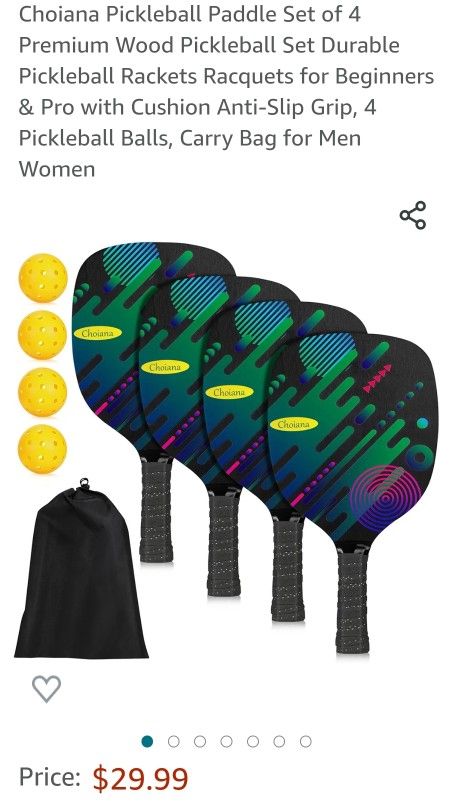 NEW-Choiana Pickleball Paddle Set of 4