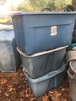 Three large totes with lids only $40