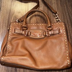 Michael Kors rose gold and brown purse