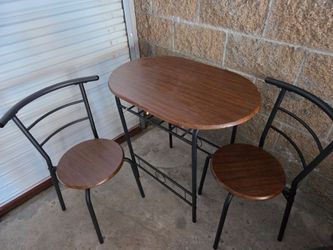 Compact 3-Piece Bistro Dining Set with Storage Rack