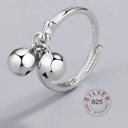 925 Sterling Silver Adjustable Bell Ring