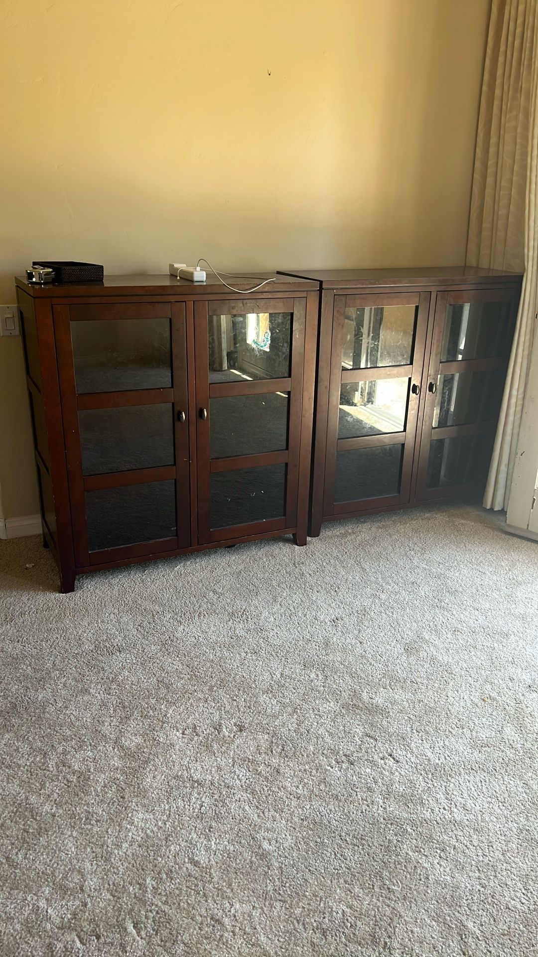 Storage Cabinets - Wood With Glass