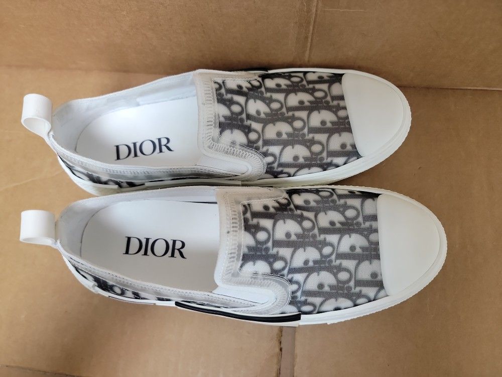 Dior B23 Slip On Oblique Transparent Trainers Black White Size 40 Us 7