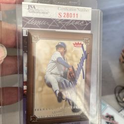 Fernando Valenzuela Autograph Card  With Jsa 