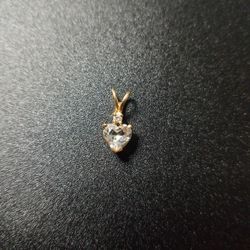 14k Yellow Gold Womens Aquamarine & Diamond Pendant 