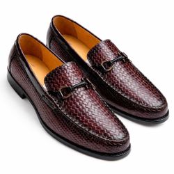 Berluti Woven Leather Slip-on Loafers With Buckle 