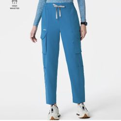 Figs Extreme Blue Juno High Waisted Barrel Pants XSP