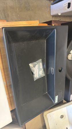 16w x24 L x 5D black wall mount sink $49