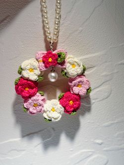 Crochet Flower Wreath Charm