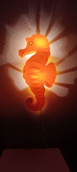 IKEA Vintage Orange Seahorse Light-up Lamp