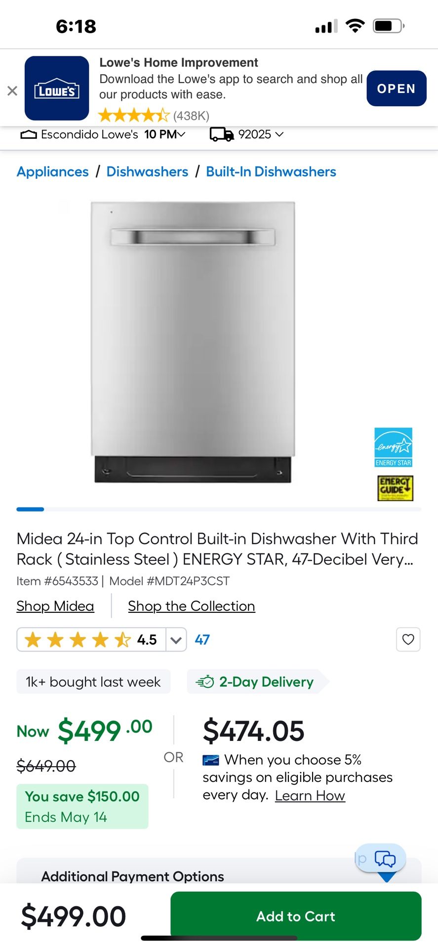 Midea Dishwasher