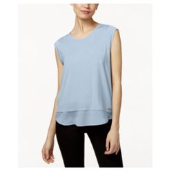Calvin Klein Womens Layered Look Utility T-Shirt