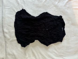 Black Off-Shoulder Button Detail Blouse – Size PL
