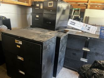 6 Metal Storage Filing Cabinets Black 