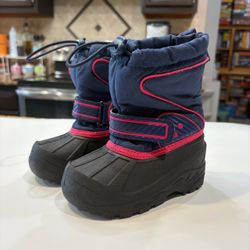 Toddler Kids Size 7C Navy and Pink Snow Boots