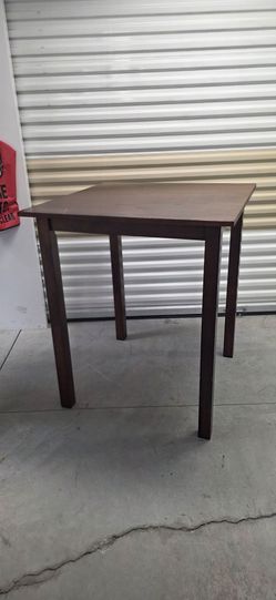 Dark Brown Wooden Bar Height Table
