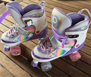 Sulifeel Kids Roller Skates Rainbow Holographic - Large