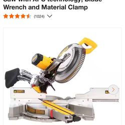DEWALT 12” DOUBLE BEVEL SLIDING COMPOUND MITER SAW. 