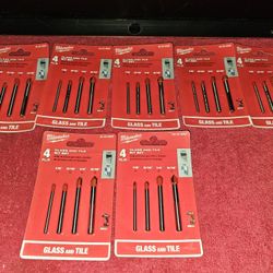 7 Packs Carbide Glass and Tile Drill Bit Set (4-Pack)
