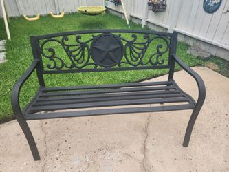 Steel Designer Outdoor Garden Bench - Black