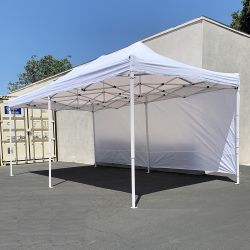 $185 (New) Heavy-duty canopy 10x20 ft with (2 sidewalls), ez popup shade outdoor gazebo, carry bag 