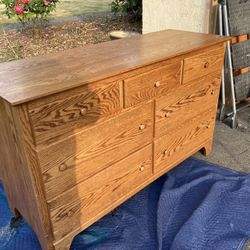 Dresser, Beveled Mirror, Oak, 7 Dovetail Drawers, Delivery