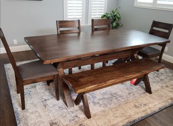 Live edge rustic dining set