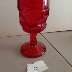 Ruby Red GEORGIAN Viking Moon and Stars Goblet