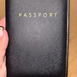 New black passport holder