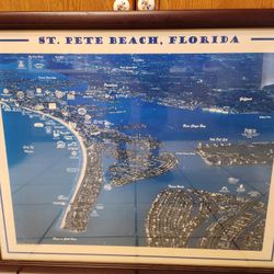 Old Picture With Frame Of St Pete Beach And Surrounding Area