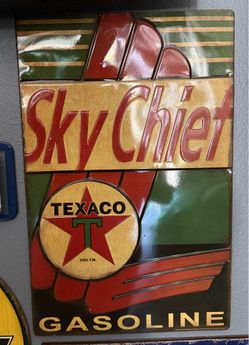 Texaco Sky Chief Gasoline Sign Wall Decor man cave
