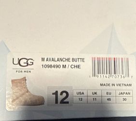 UGG Men's Brown Nubuck Lace Up Mid-Calf Boots US Size 12 New w/ Box