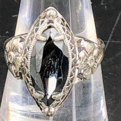 HEMATITE OVAL STONE Silver 925 Ring
