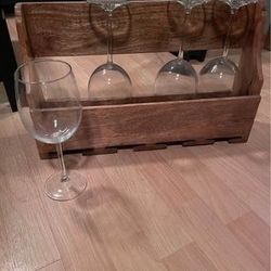 Wine Rack And Glasses Set