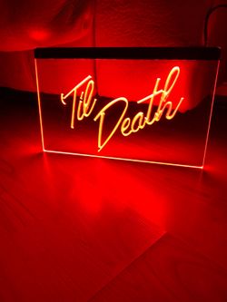 TIL DESTH LED NEON RED LIGHT SIGN 8x12