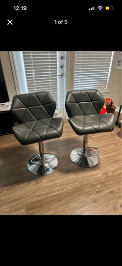 Grey leather bar Stools