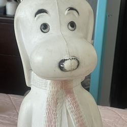 VINTAGE Blow Mold TALL PEANUTS SNOOPY PLASTIC PIGGY COIN BANK DOG FIGURE