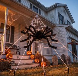 Giant Halloween Spider with Large Spider Web