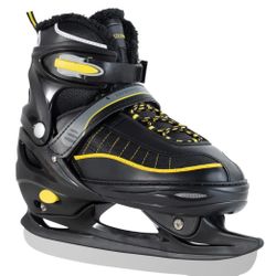 Adjustable Ice Skates for Men Women And Kids, Quick Lace/Push Lock Check 4 Sizes