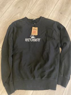 NWT New With Tags stussy Stock Crown Black Crewneck Mens